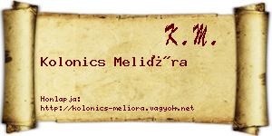 Kolonics Melióra névjegykártya